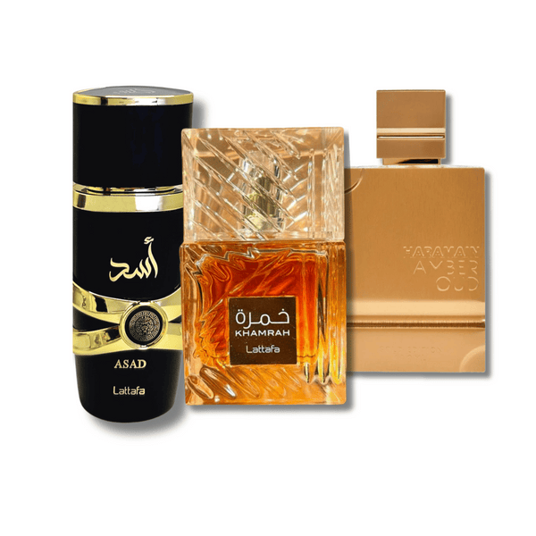 Combo Arabe Premium Ultra lujo, khamrah, Haramain gold y Asad