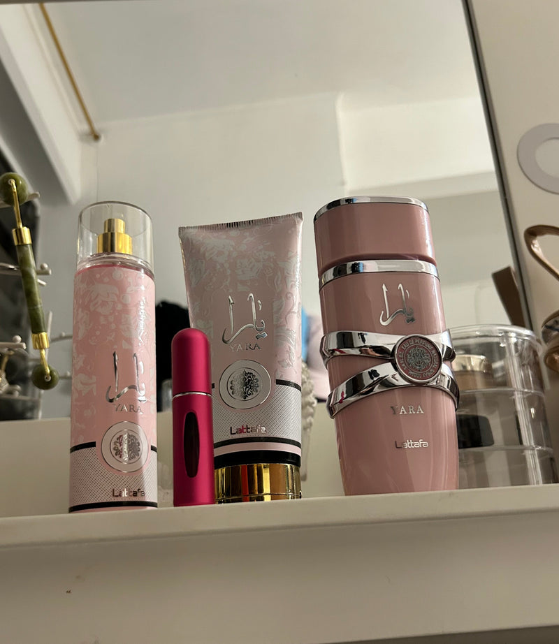 Super Kit lattafa yara Perfume, crema, perfumero y splash